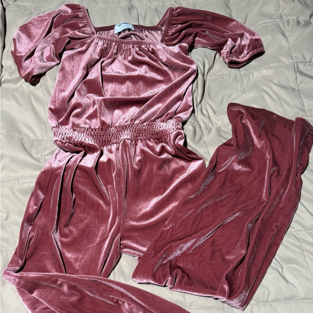 Old Navy Velvet Pant Suit in Deep Pink